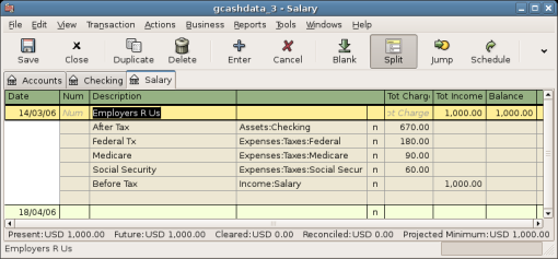 Salary In The Income:Salary Account