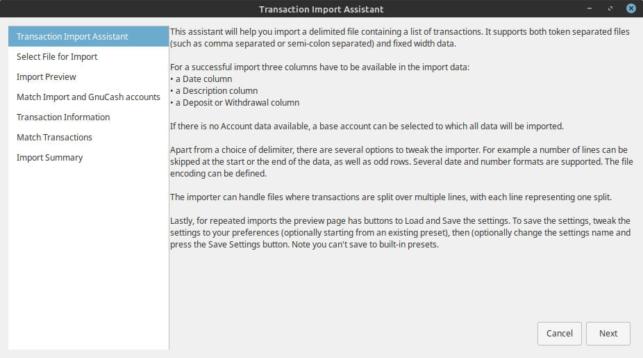 The CSV Transaction Import Assistant - Introduction