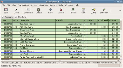 The Checking Account Register