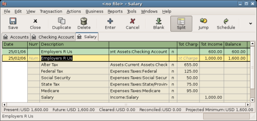 A Split Paycheck Transaction