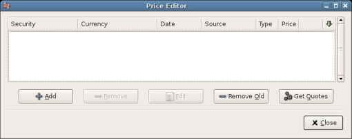 Price Editor window