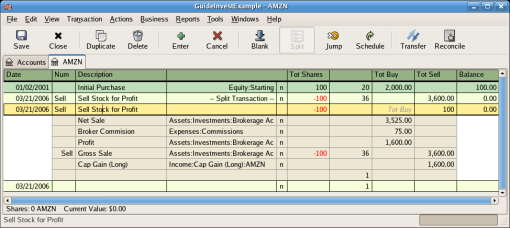 Selling Stock Example