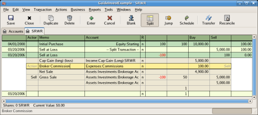 Selling Stock at loss Example