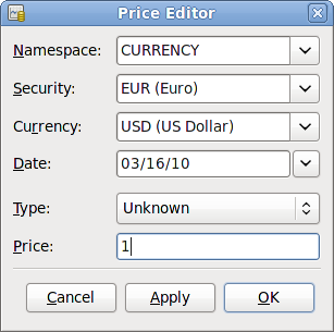 Setup Euro Exchange Rate