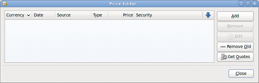 Price Editor window