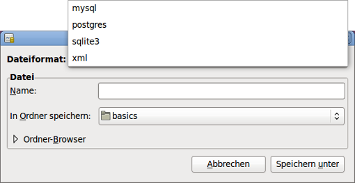 Verfügbare Dateiformate