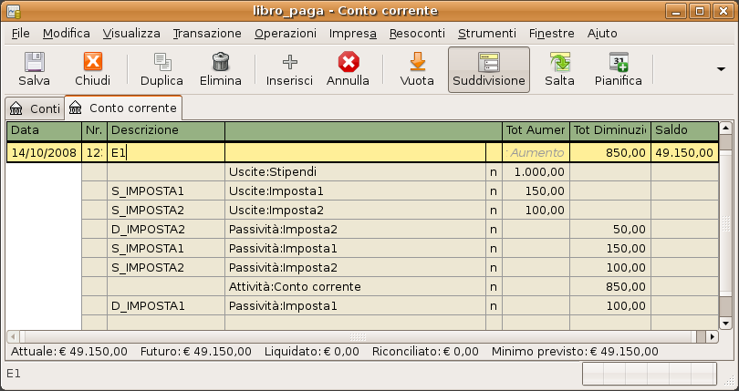 Libro paga - Esempio 2