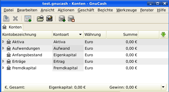 Hauptfenster mit der Testdatei