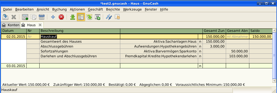 Hypotheken Splitbuchung
